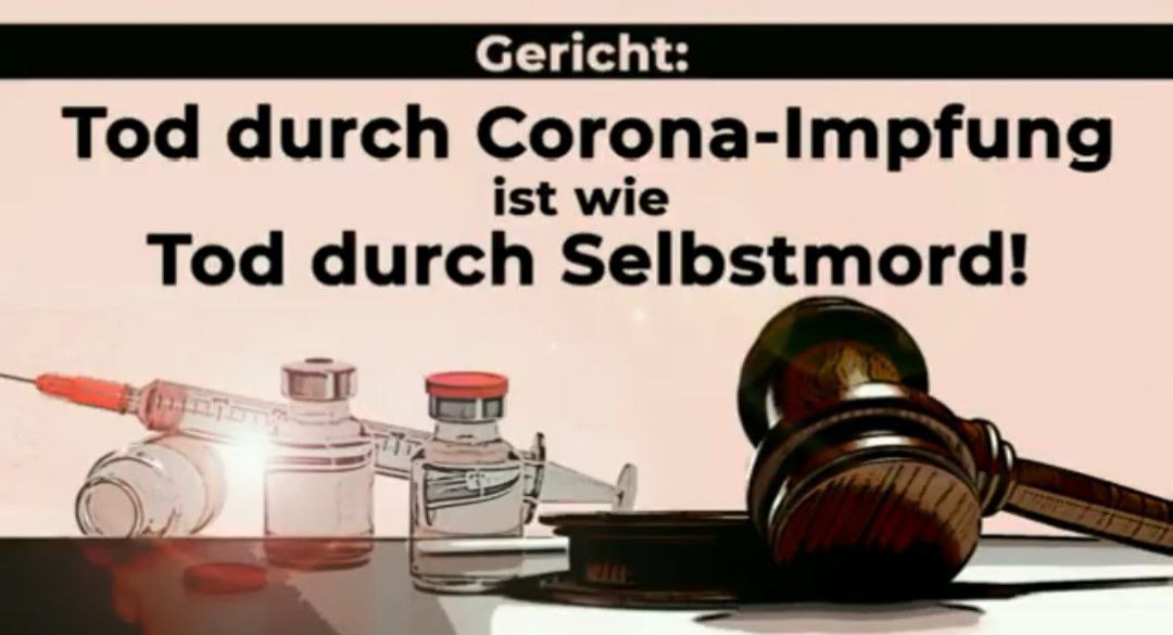 Tod durch Corona-Impfung ist wie Tod durch Selbstmord!