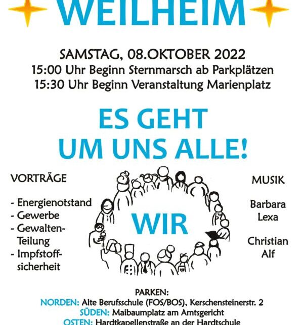 Sternmarsch Weilheim 08.10.2022: Einzelne Reden als Aufzeichnung.                                    Heute: Dr. Annette Baare