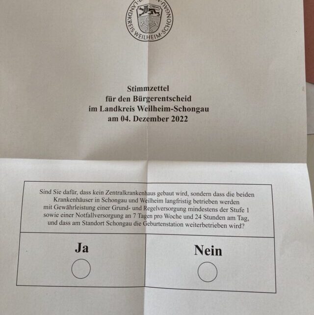 Bürgerentscheid Aktionsbündnis Pro Krankenhaus Schongau Bürgerentscheid Aktionsbündnis Pro Krankenhaus Schongau